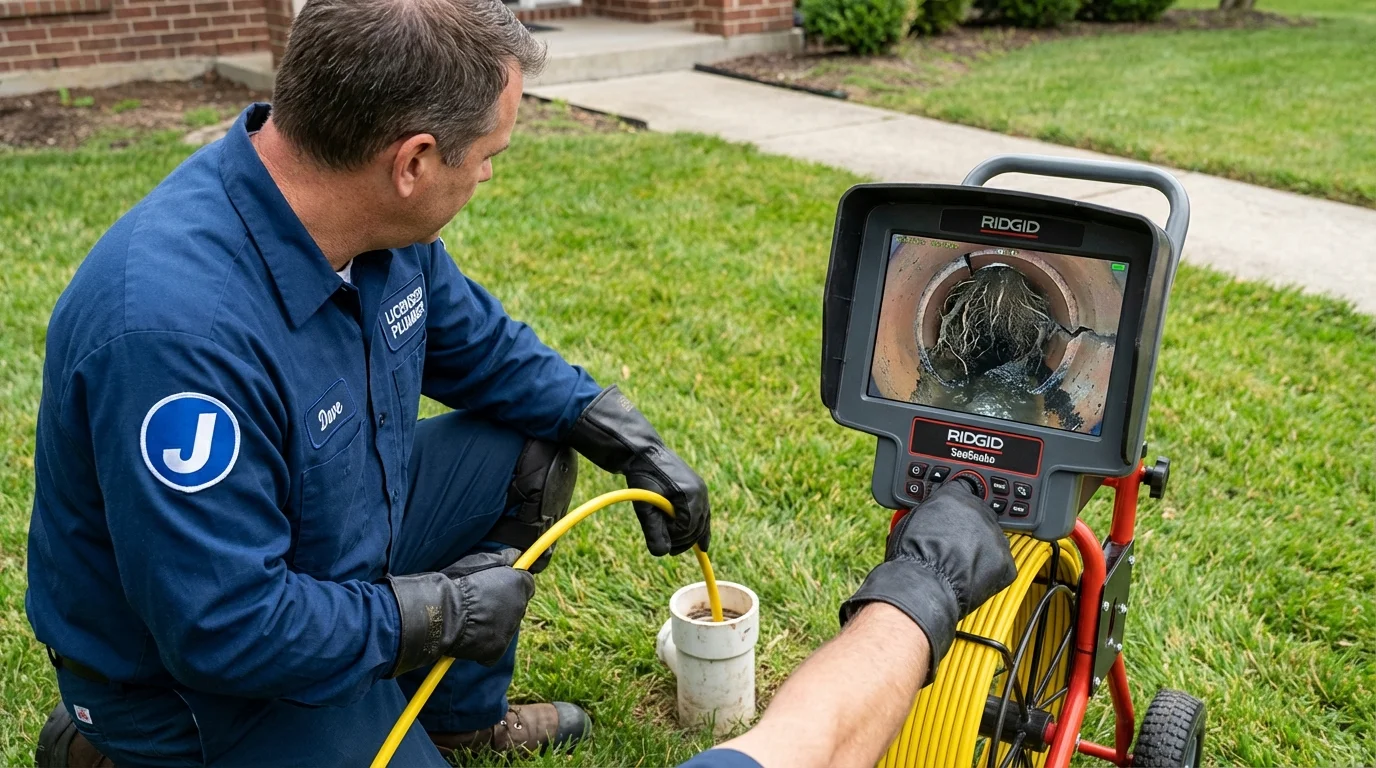 Sewer camera inspection being performed by Johns Plumbing LLC in Norwalk